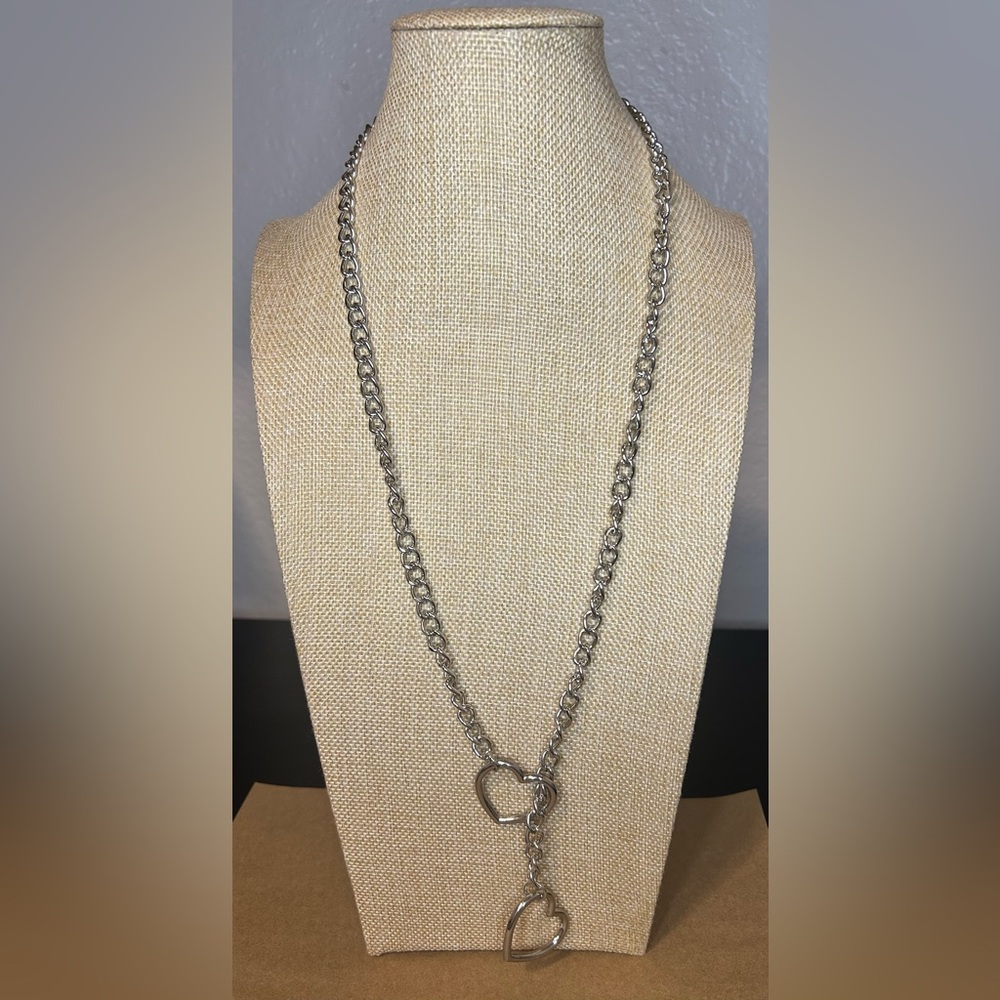 Leash Fetish Necklace with Double Heart Chain ⛓️‍💥 - 32 in - Picture 6 of 7